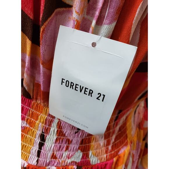 Forever 21 Fit & Flare Dress Women 0X Multi Pleated Off the Shoulder Bell Sleeve - Picture 5 of 16